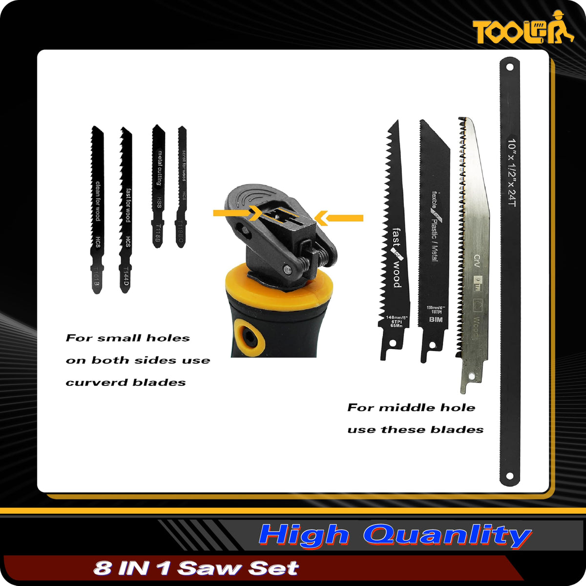 Toolan lockback mechanism secures blades for safe, precise blade changes.