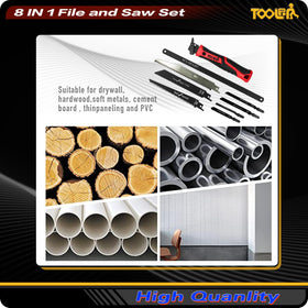 Multi-application tool cuts drywall, metal, wood, and plastic