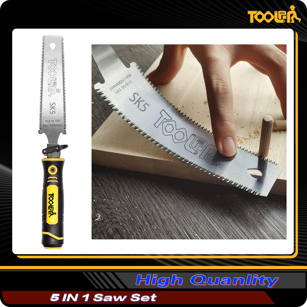 Toolan SK5 blades offer sharp, durable edging for smooth cuts.