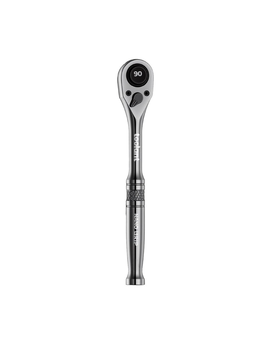 Toolant 1/4 drive ratchet with compact head for tight spaces and precise control.