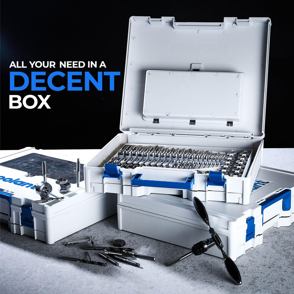 Toolant two-layer tool box for organized storage on site