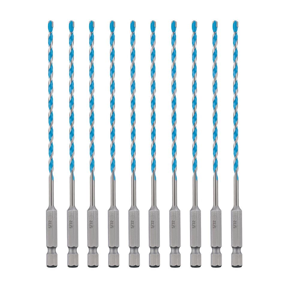 Toolant 5/32-inch masonry drill bits with tungsten carbide tips for fast concrete drilling