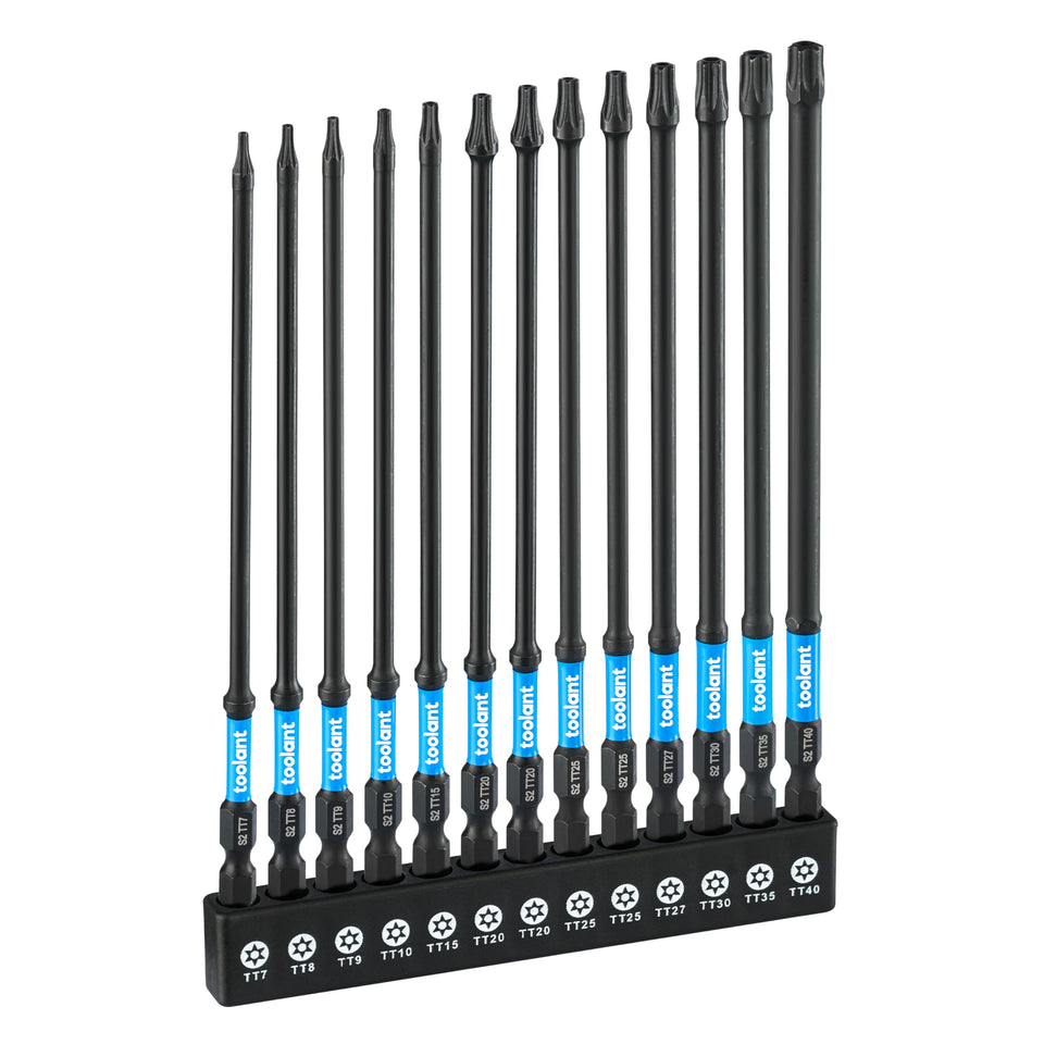 Toolant 6in Impact Long Torx Bit Set with TT7–TT40 for heavy-duty tasks.