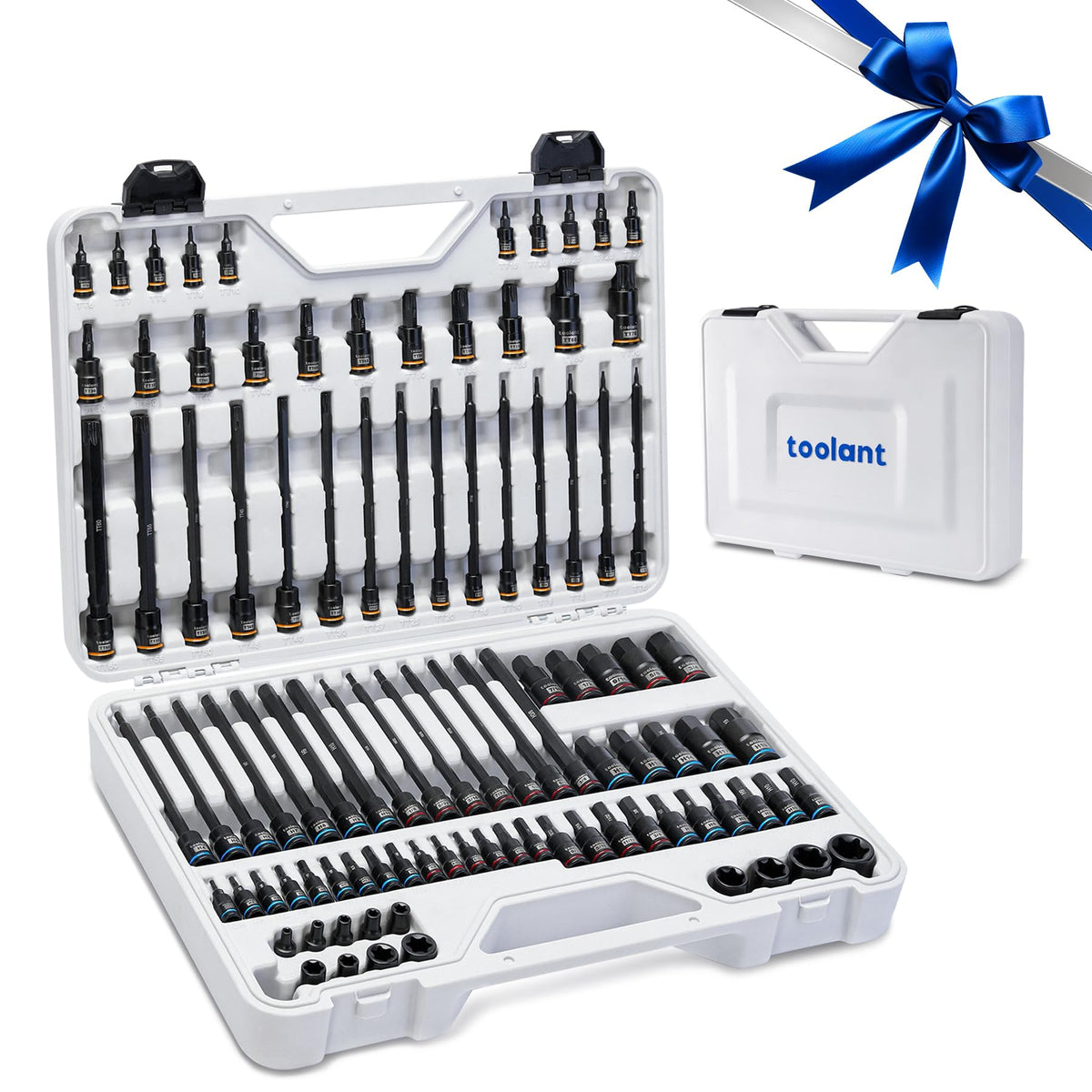 toolant 98pcs master allen torx socket set open case shows organized bits for quick selection