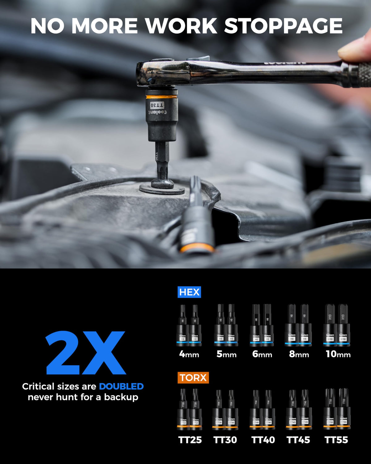 toolant 98pcs master allen torx socket set t25-t30-t40-t45-t55 torx sizes