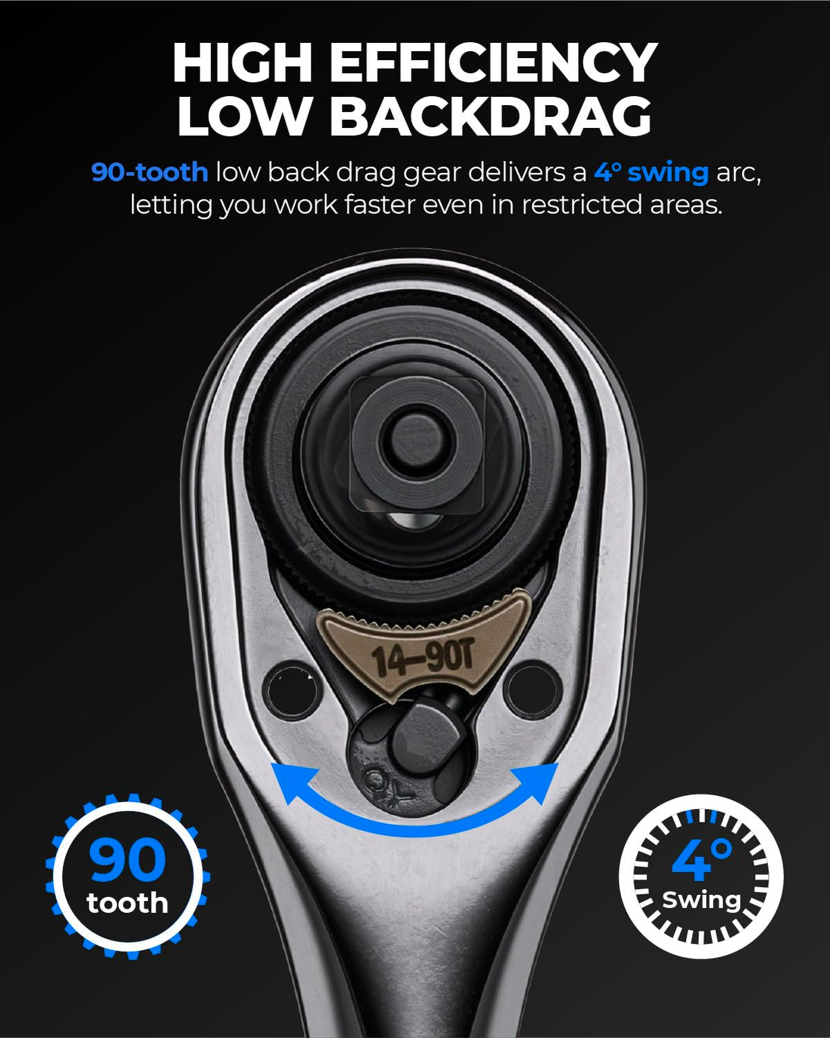 Toolant black titanium finish offers durable, rugged look and long-lasting performance.
