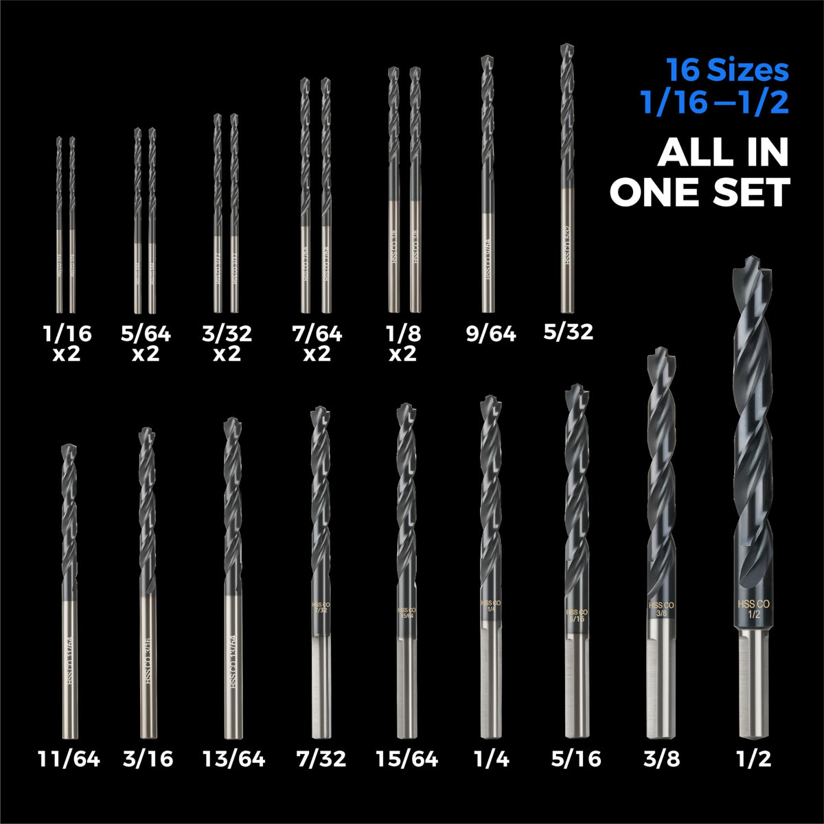 Toolant Cobalt Drill Bit Set Pro with the full 21-piece collection