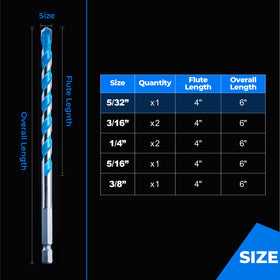 Toolant concrete, brick, glass, ceramic, tile drill bits for versatile projects