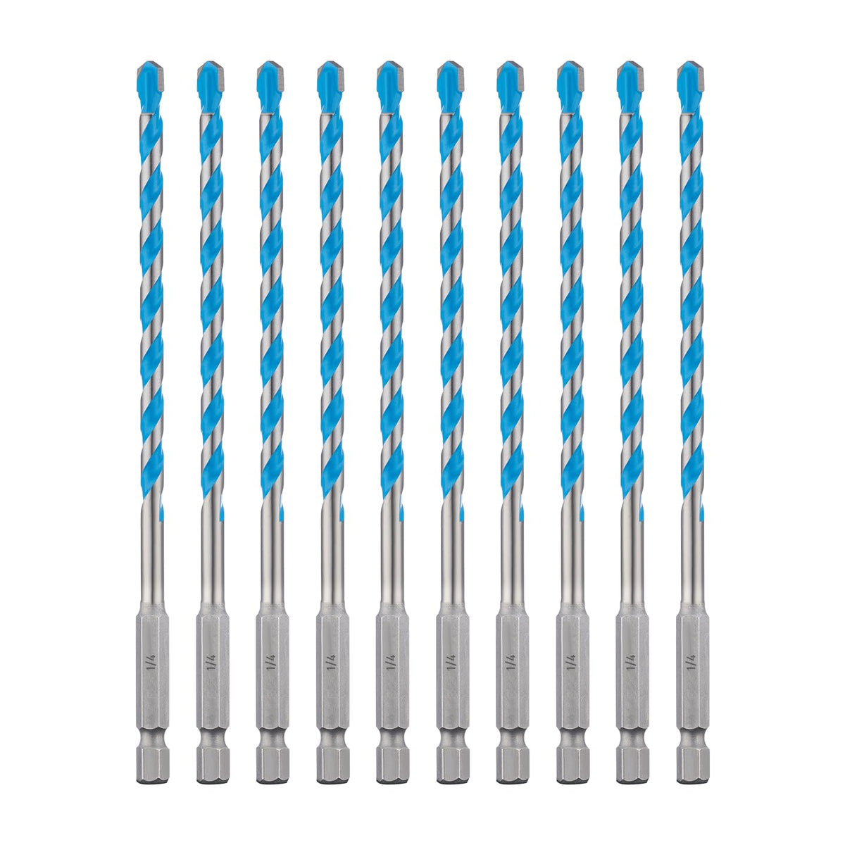 Toolant concrete drill bit set in a box, 1/4-inch, for fast drilling.