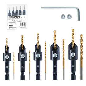 Toolant countersink drill bit set with five sizes for precise joinery.