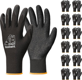 Toolant crinkle latex gloves provide durable grip for heavy construction tasks