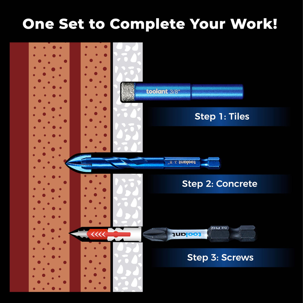 Toolant vacuum-brazed tip enables precise, stable cuts on tough materials.
