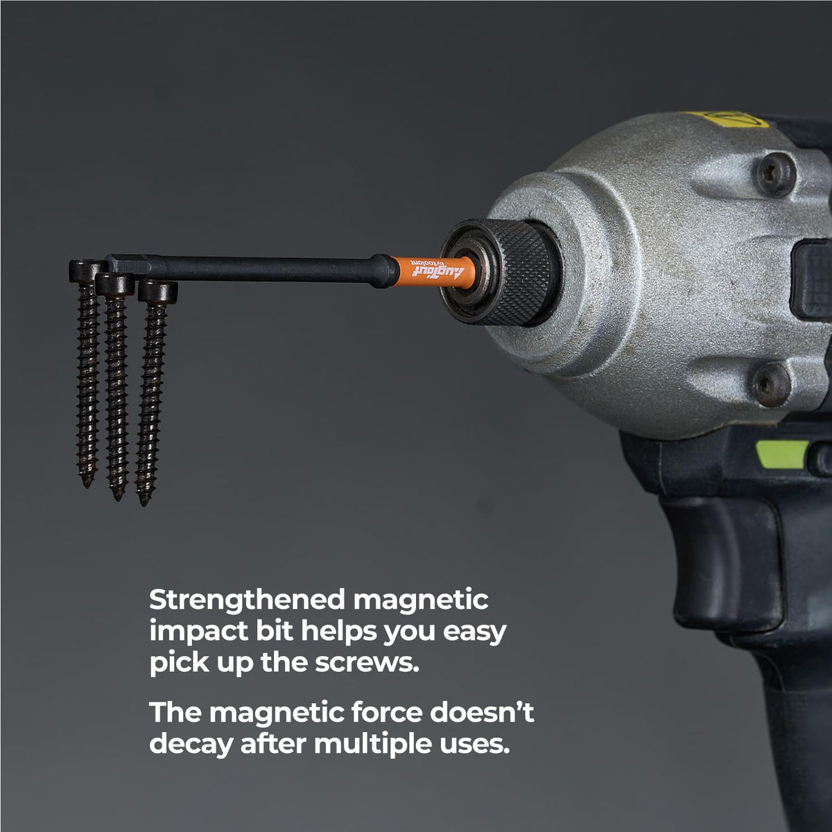Magnetic impact bit for easy screw pickup and handling