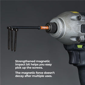 Magnetic impact bit for easy screw pickup and handling