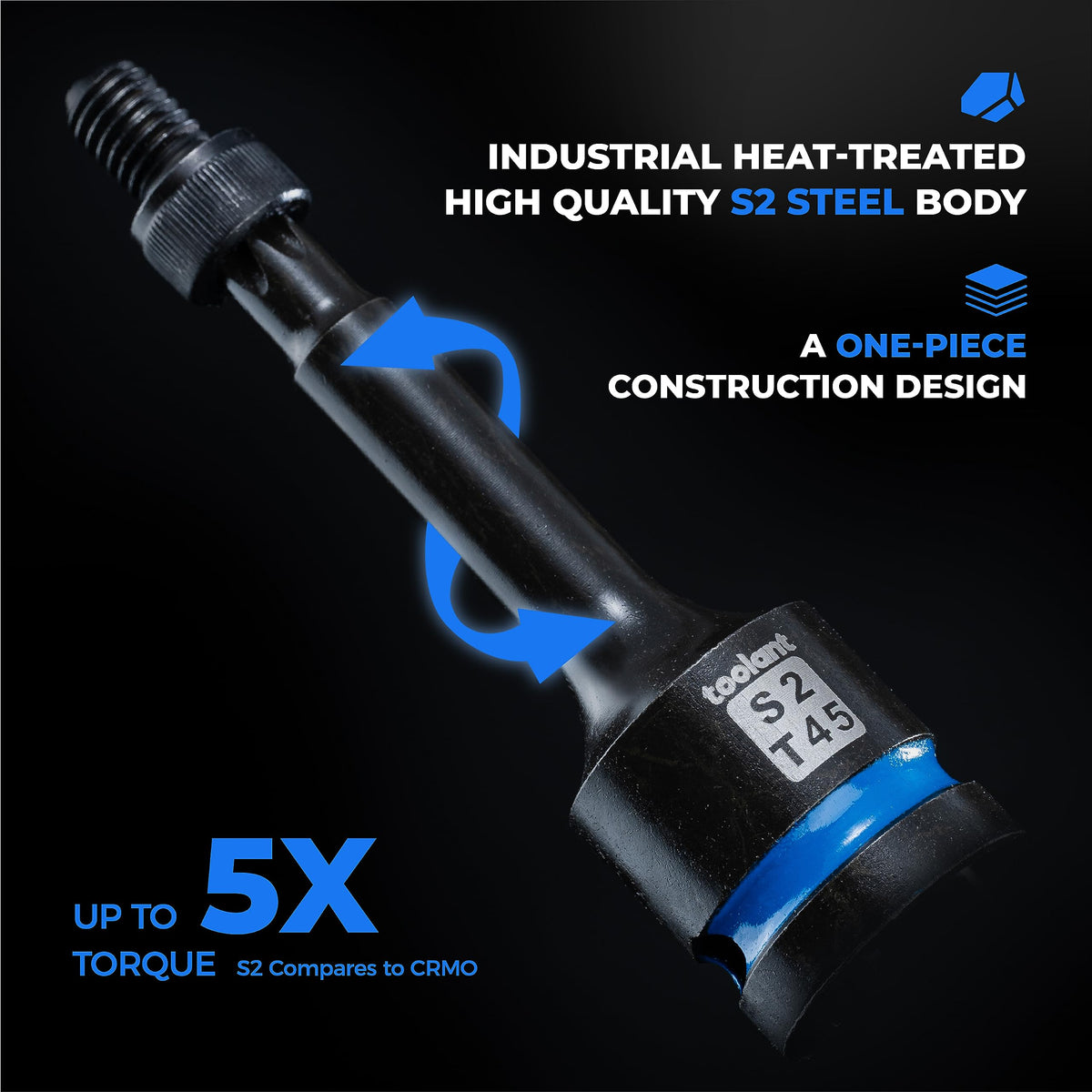 Toolant manganese phosphate coated Torx T40 socket resisting rust during repairs