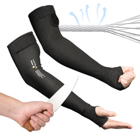 Toolant Metal Q cut-resistant sleeves texture close-up showing breathable fabric for all-day wear.