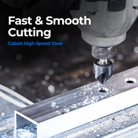 Toolant Noir-Ti countersink with quick-change hex shank in action.