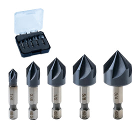 Toolant Noir-Ti cobalt countersink set with quick-change hex shank for metalwork.