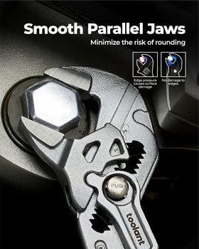 Toolant wrench showing smooth parallel jaws for non-damaging grips.
