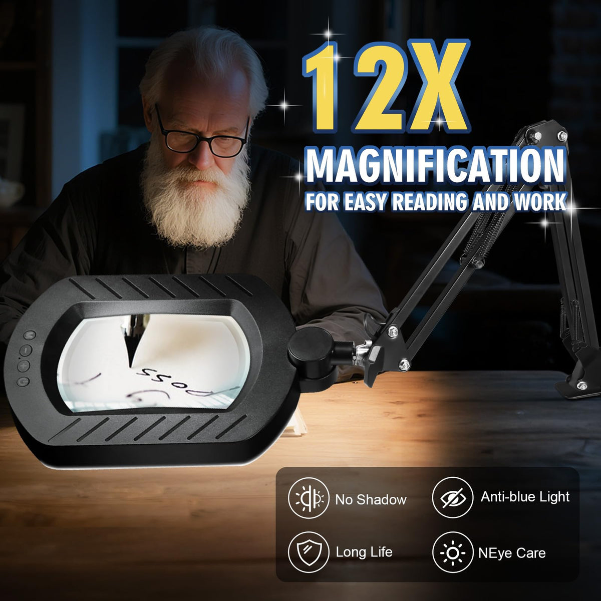 Toolastra 5 color modes brighten or warm settings for comfort and accuracy.
