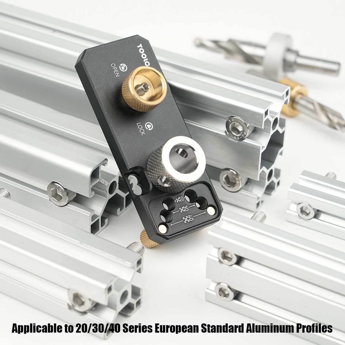 Toolcool drill guide setup 20 40 series shows broad compatibility with profiles