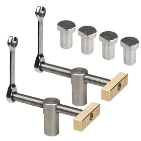 Toolcool bench dog clamp 3-4 inch setup enhances quick securing during assembly.
