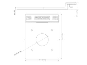 ToolCurve guide-rail adapter in action delivering clean, straight lines in woodworking.