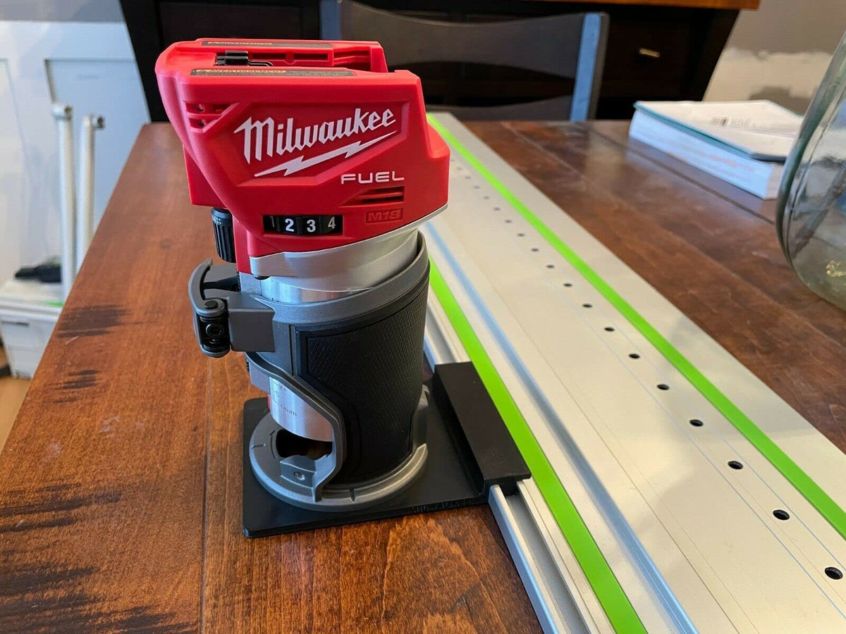ToolCurve adapter uses factory screws for quick installation with Milwaukee router.