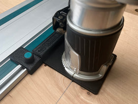 ToolCurve Makita compatibility adapter guides trim router along rails