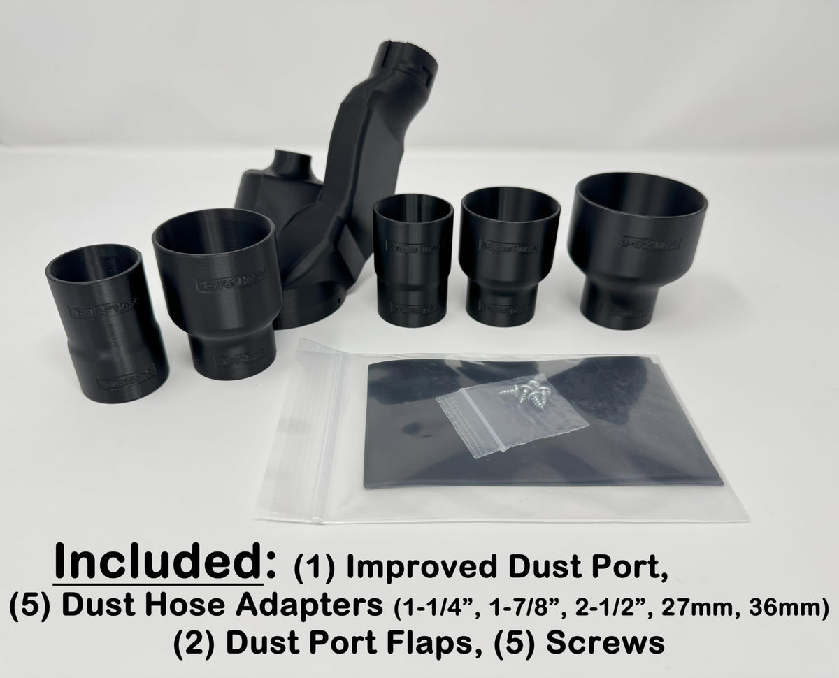Tooldapt dust port features a durable high density polymer body for long use