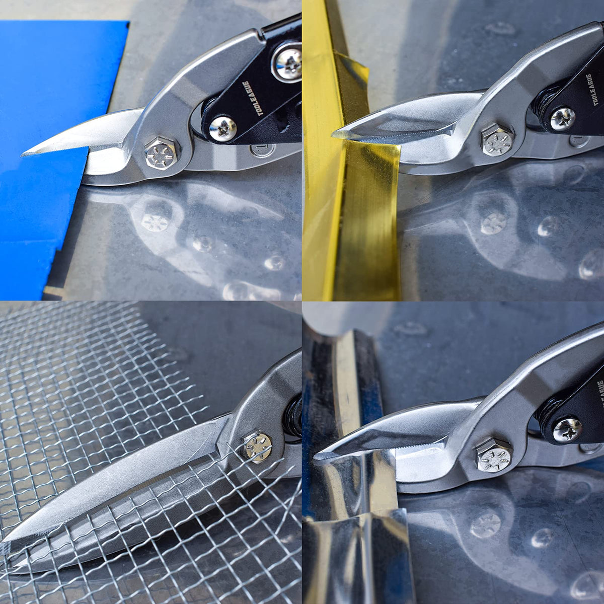 TOOLEAGUE 12-inch tin snips packaged as a single tool for DIY projects.