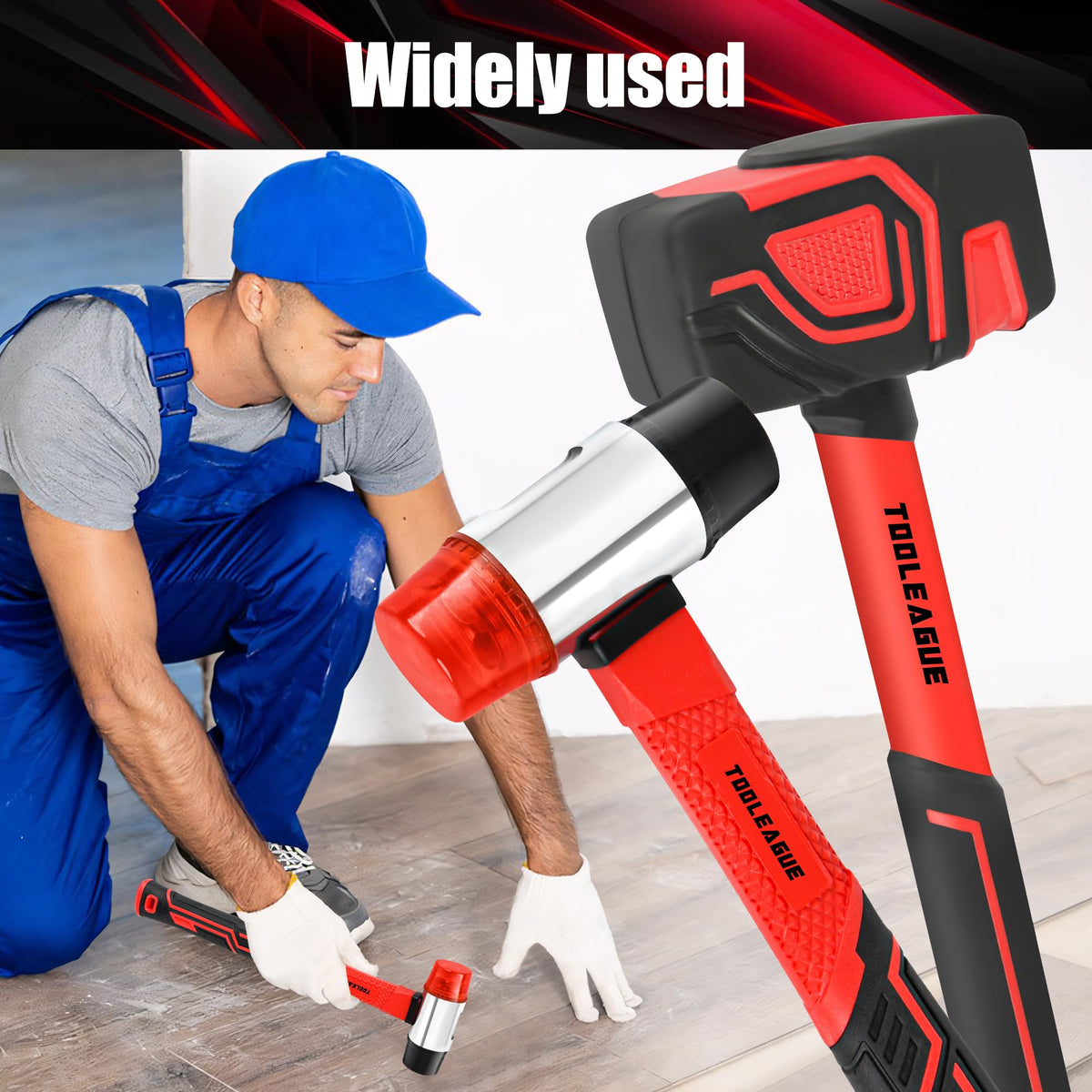 TOOLEAGUE two-piece hammer set in box for DIY projects and storage