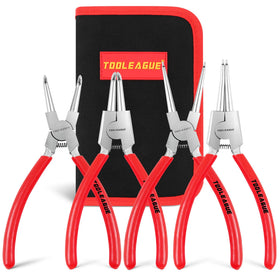 TOOLEAGUE 7-inch straight internal plier with ergonomic grip for precise ring installation