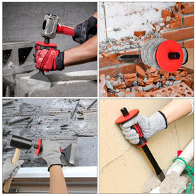 TOOLEAGUE chisels in use on bricks demonstrating durable performance