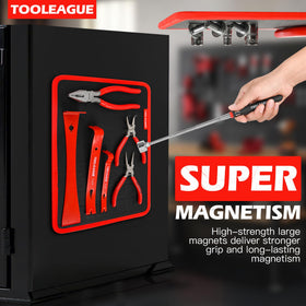 TOOLEAGUE tool mat conforms to uneven metal surfaces without slipping.