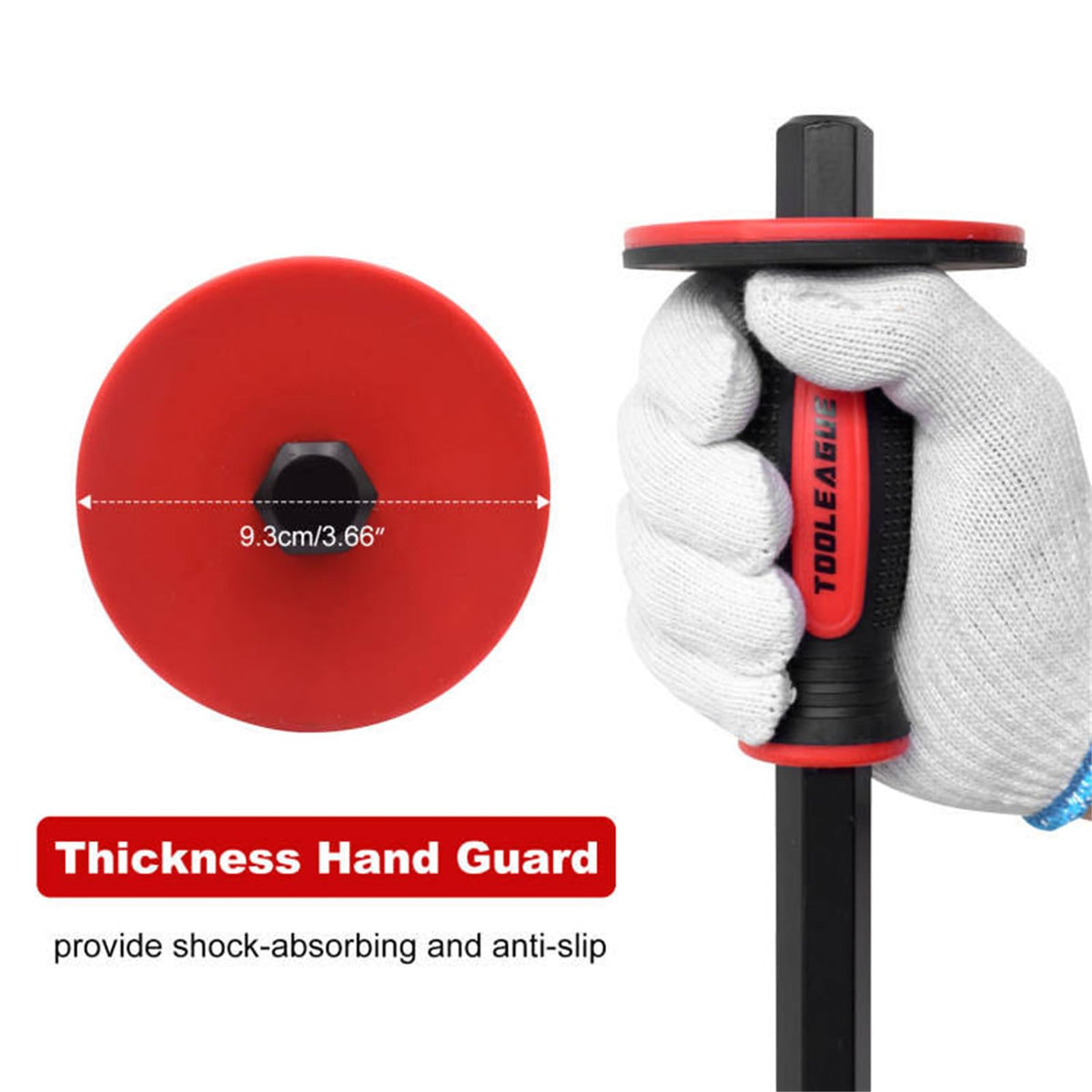 Close-up of 8-inch brick chisel blade ready for tough concrete work