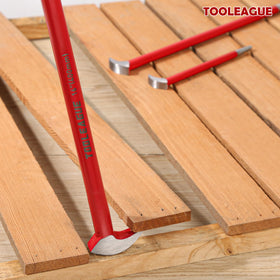 TOOLEAGUE rolling-head pry bar closeup showing dual ends for versatility