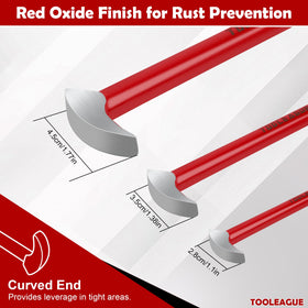 TOOLEAGUE rolling head pry bar 12-inch in action for heavier tasks