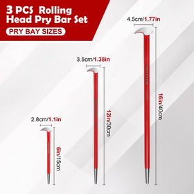 TOOLEAGUE rolling head pry bar 16-inch reach for heavy lifting and alignment