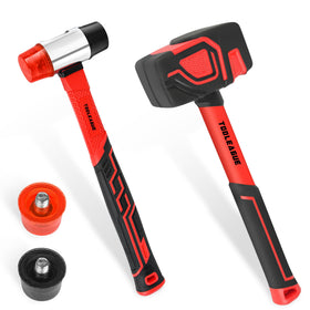 TOOLEAGUE 16oz rubber mallet head close-up for surface protection during tapping