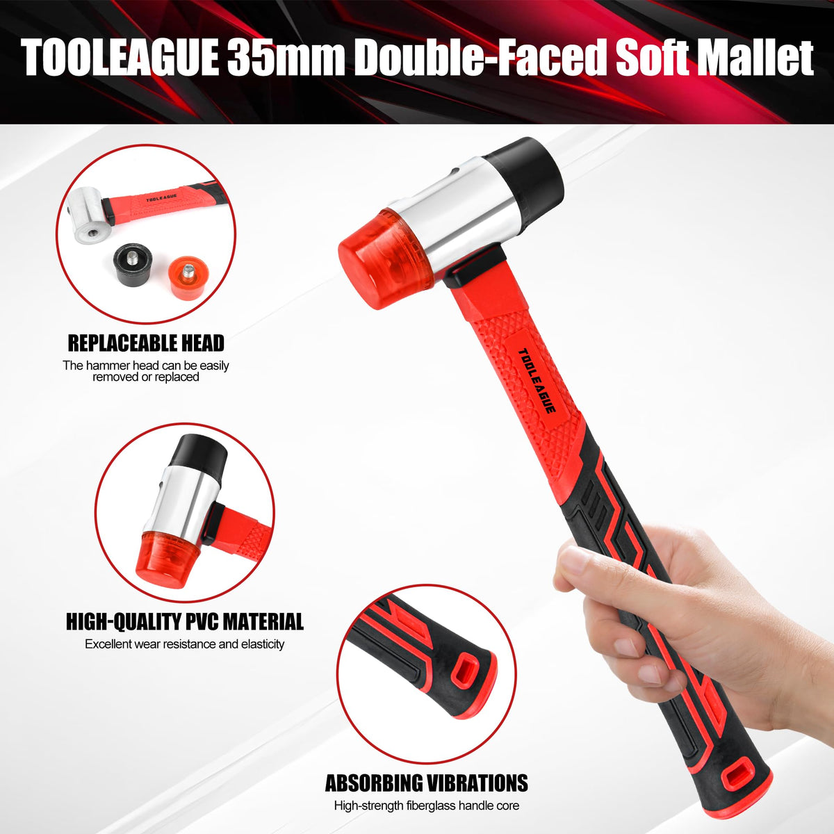 TOOLEAGUE rubber mallet in a woodworking setup protecting delicate components