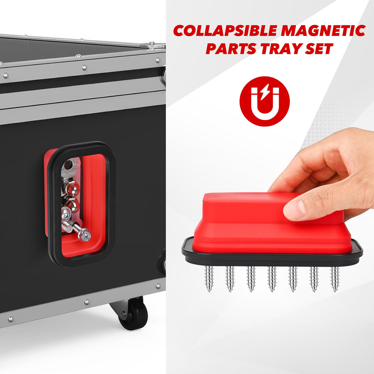 TOOLEAGUE compact storage with tray folds neatly in toolkits