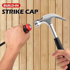 TOOLEAGUE Utility 12-inch pry bar with strike cap for precise placement