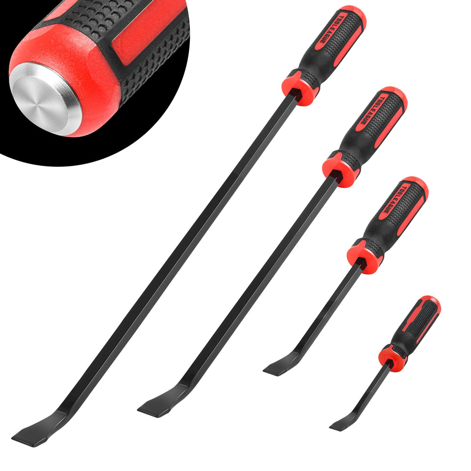 TOOLEAGUE Utility 8-inch pry bar with angled tip for tight-space prying