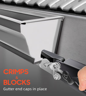 Toolhoper End Cap Crimper with 10 mm throat depth for gutters