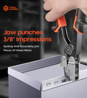 Toolhoper Snap Lock Punch three-eighths impression highlights precise joins