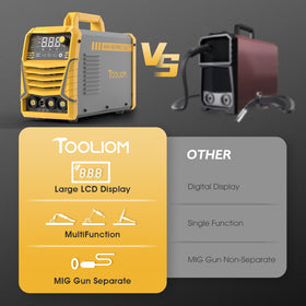 TOOLIOM 135A Lift TIG option for clean, precise welds (torch sold separately)
