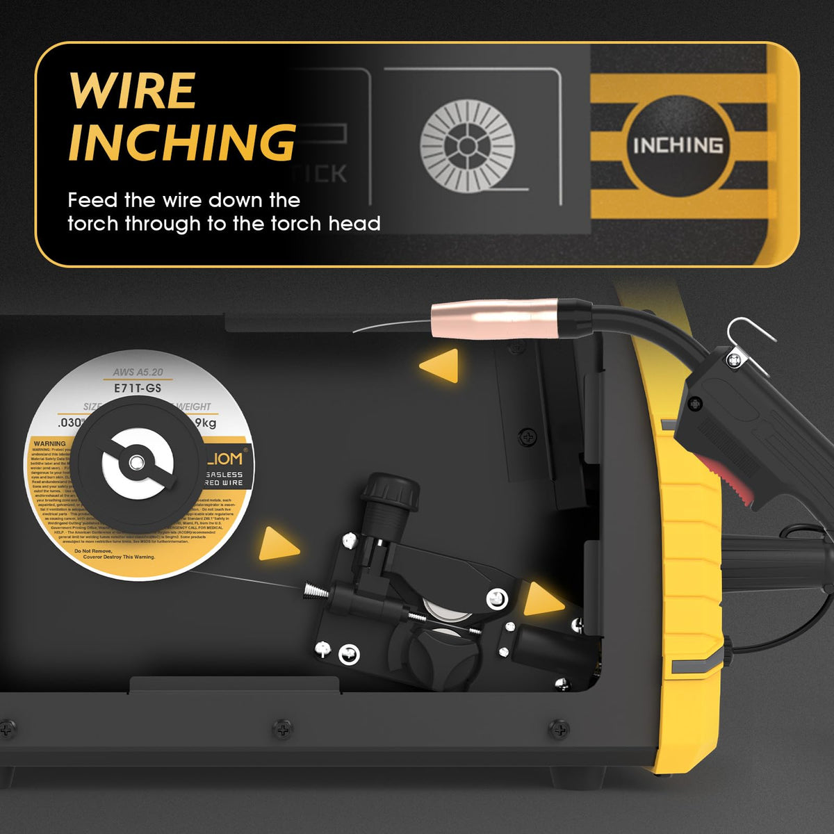 TOOLIOM 135A portable welder with a carry handle for easy transport