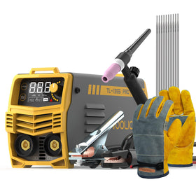 TOOLIOM 135A welder front view showing portable, compact design for quick setup.