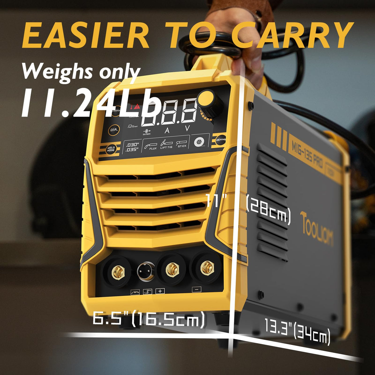 TOOLIOM 135A wire-feed controls demonstrated for adjustable speed